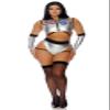 Forplay Womens To The Moon Astronaut Adult Sized Costumes, Silver, Medium/Large US view 3