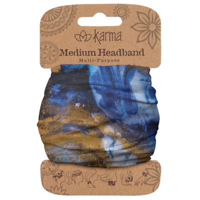 Karma Mystic Marble Headband for Women - Medium - Fabric Headband and Stretchy Hair Scarf - Multicolor