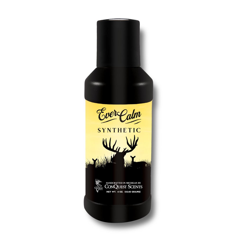 Conquest Scents EverCalm Deer Herd Scent Bottle Synthetic Deer Attractant & Calming Scent, All-Season Effectiveness, Alternative Hunting Liquid Bottle, 4.0 oz