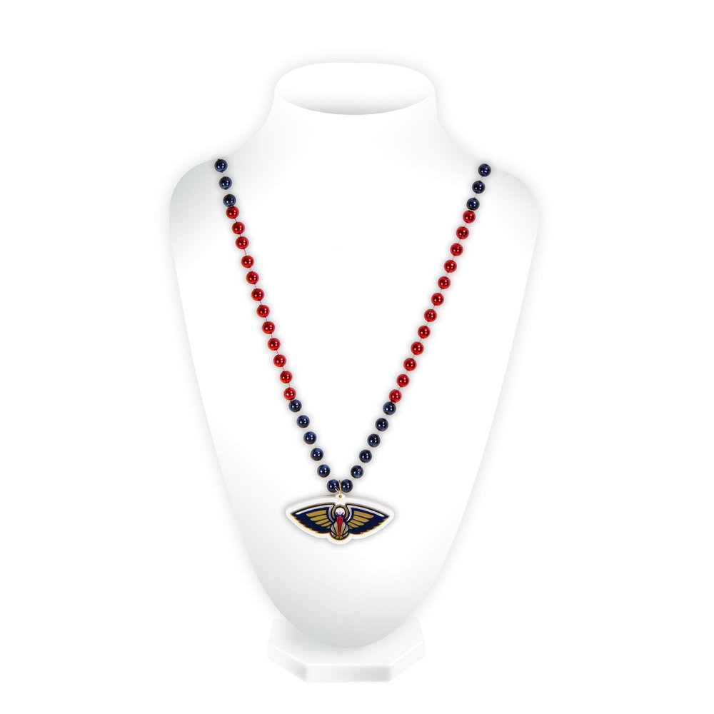 Rico Industries NBA New Orleans Pelicans Team Logo Mardi Gras Style Beads