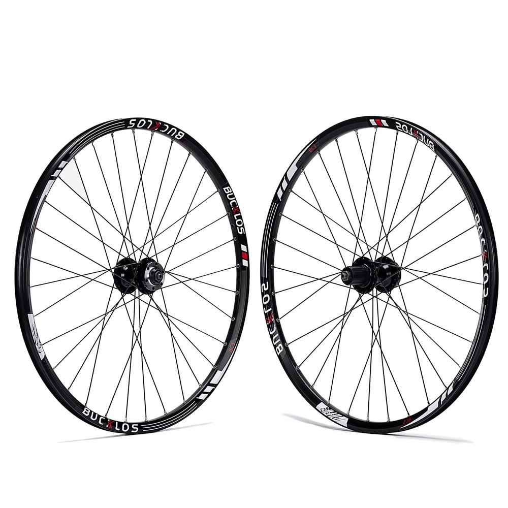 BUCKLOS Mountain Bike Wheelset 26/27.5/29 Inch, Aluminum Alloy Rim 32H Disc Brake MTB Wheelset, Quick Release Front Rear Wheels Black Bike Wheels, Fit 8-10 Speed Cassette Bicycle Wheelset