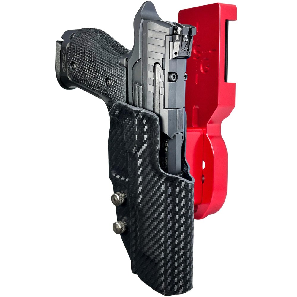 Pro Heavy Duty Competition Holster fits Walther Q5 Match SF (Right-Hand Draw, Red/Carbon Fiber)