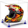 Better Display Cases Acrylic Motorcycle Motocross or Racing Helmet Display Case with Clear Case, Dark Blue Risers and White Base (A024/V61) view 1