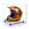 Better Display Cases Acrylic Motorcycle Motocross or Racing Helmet Display Case with Clear Case, Dark Blue Risers and White Base (A024/V61) view 2