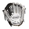 Wilson 2022 A1000 T125 12.5" Fastpitch Outfield Glove - Left Hand Throw, White/Black/Metallic Gold view 2
