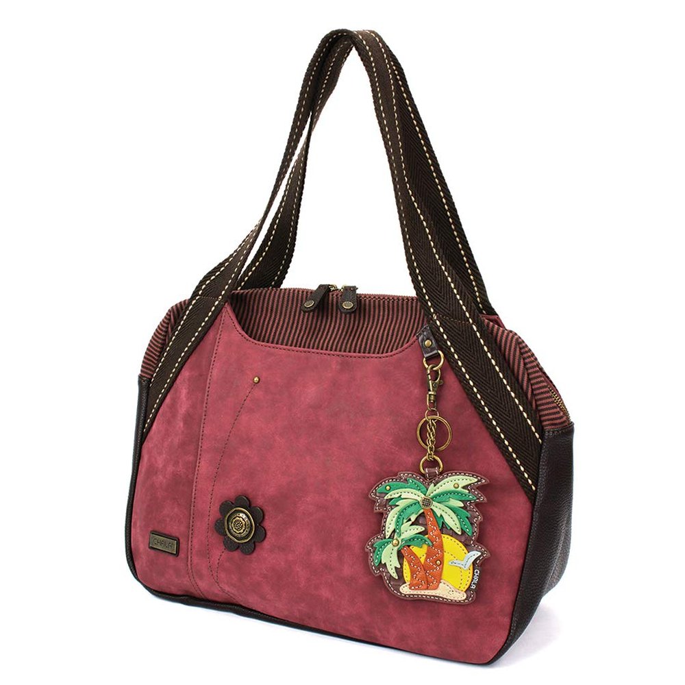 Chala Bowling Bag - Palm Tree - Burgundy