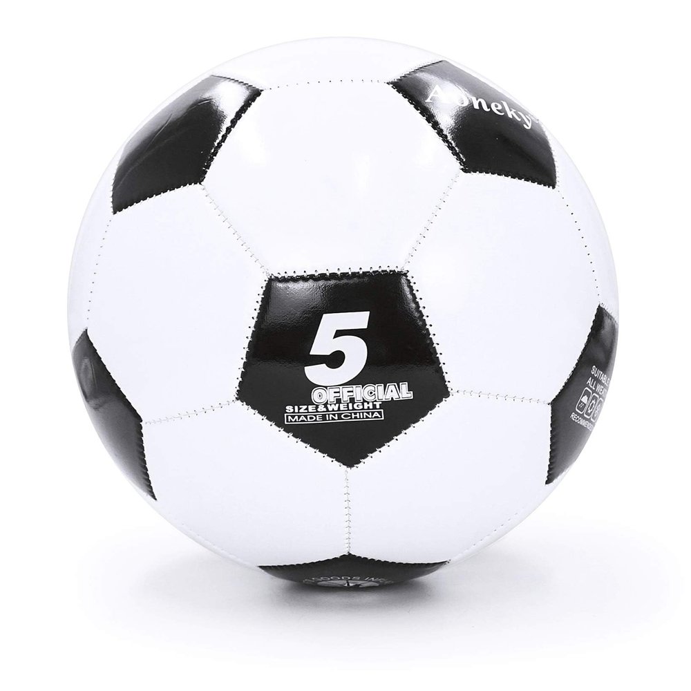 Aoneky Size 5 Traditional Soccer Ball - Ships Deflated, Pump Included