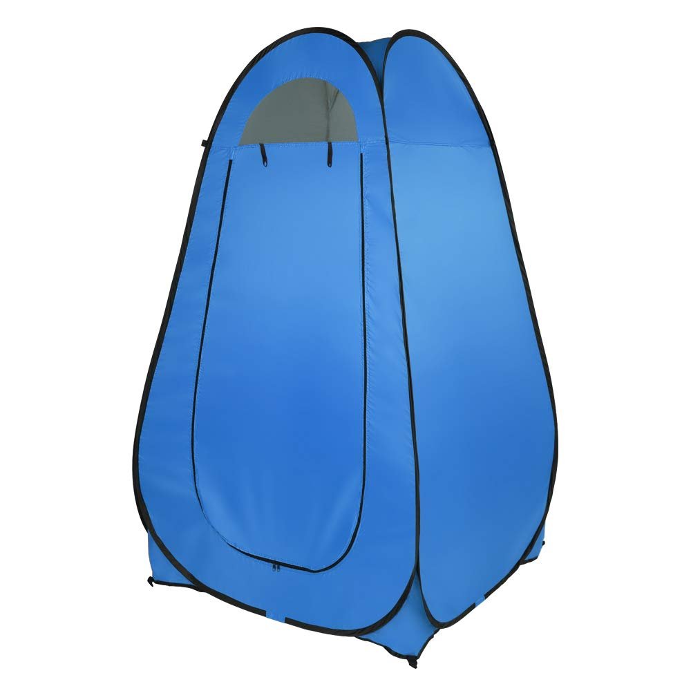 Kcelarec Portable Pop Up Shower Camping Toilet Tent, Camping Privacy Shelters with Carrying Bag for Outdoor Indoor (Blue)