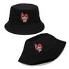 2 Pack Cartoon Owl Pattern Bucket Hat Men Women Couples Teens Outdoor Sun Protection Travel Beach Cap Black White (2 Pack Red Owl (Black and White)) view 4