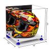 Better Display Cases Acrylic Motorcycle Motocross or Racing Helmet Display Case with Mirror Case, Dark Blue Risers and White Base (A024/V61) view 2