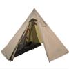 2 Person Teepee Hot Tent with Half Mesh and Fire Retardant Stove Jack Lightweight 4.6lb Height 5.2FT Teepee Outdoor Camping Pyramid Tipi Tent (Brown Green) view 4