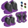 Kids Protective Gear Set Wemfg Knee Pads for Kids 3-8 Years Toddler Knee and Elbow Pads with Wrist Guards 3 in 1 for Skating Cycling Bike Rollerblading ScooterPurple view 1