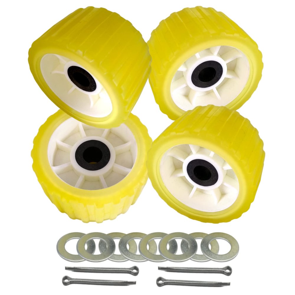 UANOFCN 4 Pcs 5" X 3" Boat Trailer Wobble Rollers Polyurethane Mounting Hole Diameter 4/5"