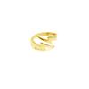 NewZenro Double Lightning Bolt Wrap Open Ring for Men Women Fashion Punk Stainless Steel Personalized Adjustable Statement Engagement Finger Rings Jewelry BFF Birthday Son Gold Plated (8) view 2