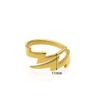 NewZenro Double Lightning Bolt Wrap Open Ring for Men Women Fashion Punk Stainless Steel Personalized Adjustable Statement Engagement Finger Rings Jewelry BFF Birthday Son Gold Plated (8) view 3