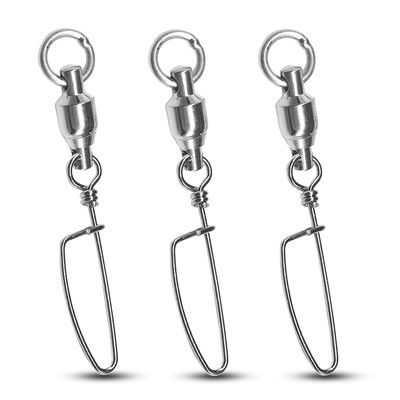 Atibin Heavy Strength Fishing Swivel Snaps Bearing Freshwater Swivels Fishing Stainless Steel Connector Fishing Snap Saltwater White Nickel, 25pcs, 15lbs