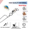 Atibin Heavy Strength Fishing Swivel Snaps Bearing Freshwater Swivels Fishing Stainless Steel Connector Fishing Snap Saltwater White Nickel, 25pcs, 15lbs view 4