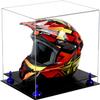 Better Display Cases Acrylic Motorcycle Motocross or Racing Helmet Display Case with Clear Case, Dark Blue Risers and Black Base (A024/V61) view 1