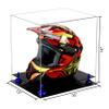 Better Display Cases Acrylic Motorcycle Motocross or Racing Helmet Display Case with Clear Case, Dark Blue Risers and Black Base (A024/V61) view 2