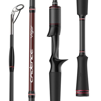 Cadence Vigor Baitcasting Rod 2-Piece Fishing Rods Ultralight & Sensitive Baitcaster Rod-35 Ton Carbon Fuji Reel Seat & Stainless Steel Guides with SiC Inserts Portable Baitcast Rods