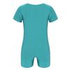 Nikiikoo Kids Unisex Short Sleeves Ballet Dance Unitard Leotard Gymnastics Outfits Athletic Biketards Turquoise 14 view 2