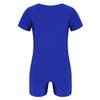 Nikiikoo Kids Unisex Short Sleeves Ballet Dance Unitard Leotard Gymnastics Outfits Athletic Biketards Blue 10 view 2