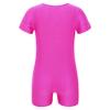 Nikiikoo Kids Unisex Short Sleeves Ballet Dance Unitard Leotard Gymnastics Outfits Athletic Biketards Purple 14 view 2