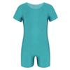 Nikiikoo Kids Unisex Short Sleeves Ballet Dance Unitard Leotard Gymnastics Outfits Athletic Biketards Turquoise 12 view 1