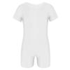 Nikiikoo Kids Unisex Short Sleeves Ballet Dance Unitard Leotard Gymnastics Outfits Athletic Biketards White 14 view 1
