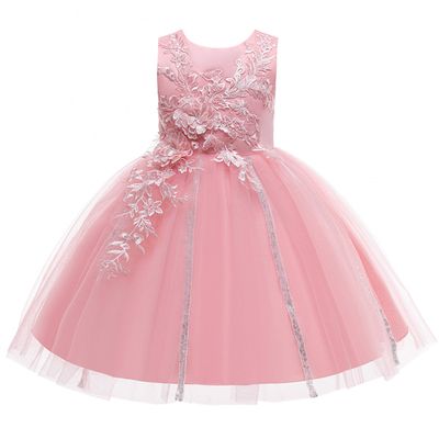 Weileenice Blush Pink Flower Girl Dress Embroidered Tulle Tutu Dresses Big Girls Lace Bridesmaid Wedding Party Ball Gown Kids Photo Shoot Formal Birthday Ceremony Graduation Pageant Gown 10-11