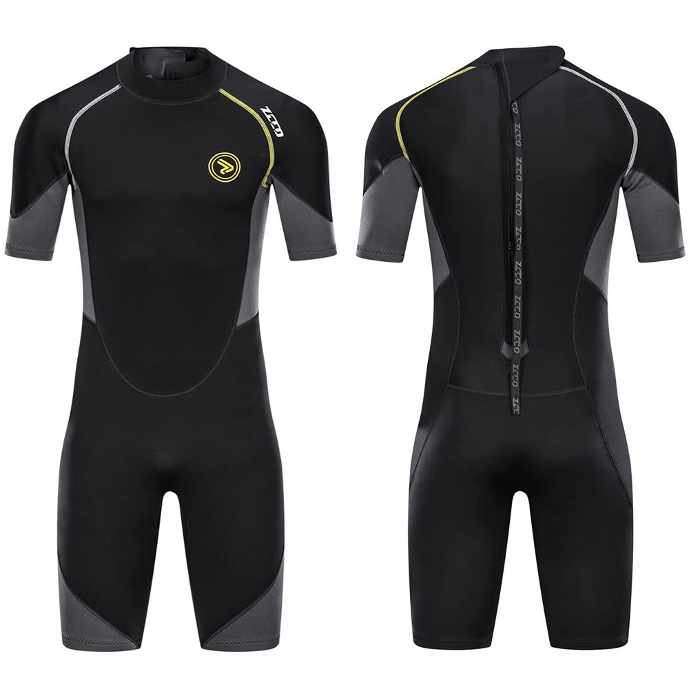 Wetsuit Shorty for Men 1.5mm Neoprene Back Zip Wetsuit Spring for Diving Surfing Snorkeling Swimming M201BG-XL
