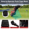 GYMAX Golf Stand Bag, 6 Way Divider Golf Club Bag with 8 Pockets, Rain Hood, Umbrella Holder & Glove Sticker, Portable Lightweight Golf Bag for Men Women (Red) view 3