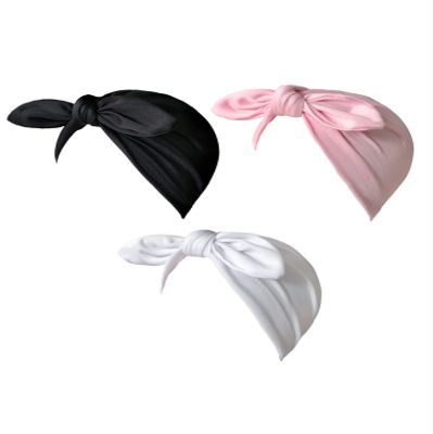 Jueshanzj Baby Girl Cotton Cloth Turban Kont Toddler Tabbit Ear Hat Black+Pink+White 0-6 Months