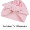 Jueshanzj Baby Girl Cotton Cloth Turban Kont Toddler Tabbit Ear Hat Black+Pink+White 0-6 Months view 3