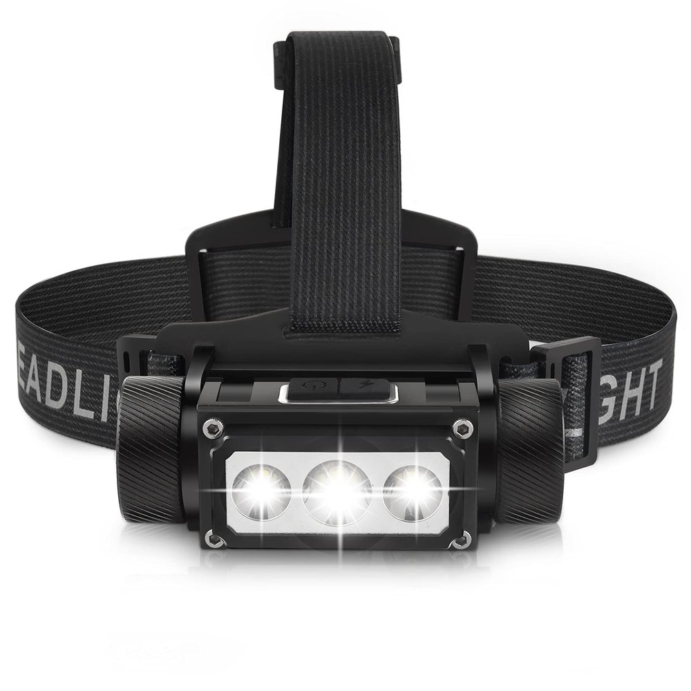Headlamp Rechargeable, 4000 Lumen Headlamps for Adults, Super Bright LED Headlight Flashlight 6 Modes 160 Degree Adjustable Hardhat Headlamp