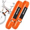 Boncas Adjustable Bike Rack Strap 29.5" Bicycle Wheel Stabilizer Straps with Innovative Gel Grip Keep The Bicycle Wheel from Spinning - Orange 2 Pack view 1