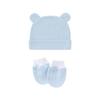 Jueshanzj 3 Pack Newborn Hospital Hat Cute Bear Ears Cotton Hat Blue+Pink+Yellow Thin Style 0-6 Months view 3