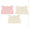 Jueshanzj 3 Pack Newborn Hospital Hat Cute Bear Ears Cotton Hat White+Yellow+Pink Thin Style 0-6 Months view 1
