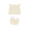 Jueshanzj 3 Pack Newborn Hospital Hat Cute Bear Ears Cotton Hat White+Yellow+Pink Thin Style 0-6 Months view 2