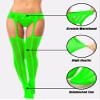 Skylety 6 Pairs Women Fishnet Thigh-High Stockings Tights Suspender Pantyhose Stockings for Women(Medium-large,White, Grey, Carmine, Light Blue, Fluorescent Green, Black) view 3