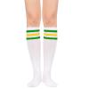 Womens Knee High Athletic Striped Socks Casual Retro Skating Socks 1 Pack Green & Yellow view 2