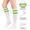 Womens Knee High Athletic Striped Socks Casual Retro Skating Socks 1 Pack Green & Yellow view 3