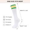 Womens Knee High Athletic Striped Socks Casual Retro Skating Socks 1 Pack Green & Yellow view 4