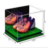 Better Display Cases Acrylic Shoe Display Case - Large Rectangle Box with Mirror Case, Dark Blue Risers and Turf Base 15.25" x 12" x 8" (A026/V12) view 2