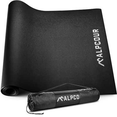 Alpcour Bike Trainer Mat 36x78 Multipurpose Carpet and Floor Protection Water-resistant with Anti-slip Texture and Noise Insulation for Home and Indoor Gym Workout Cycling