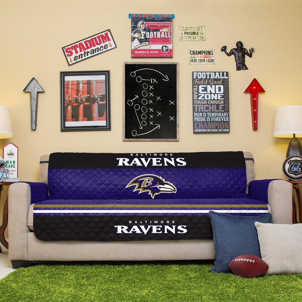 Pegasus Home Fashions Purple Baltimore Ravens Sofa Protector