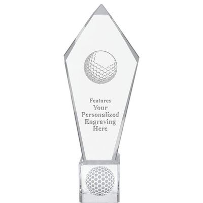 11" Personalized Golf Ball Ace Golf Crystal Trophy, Real Crystal Golf Ball Award, Engraving Included, Prime