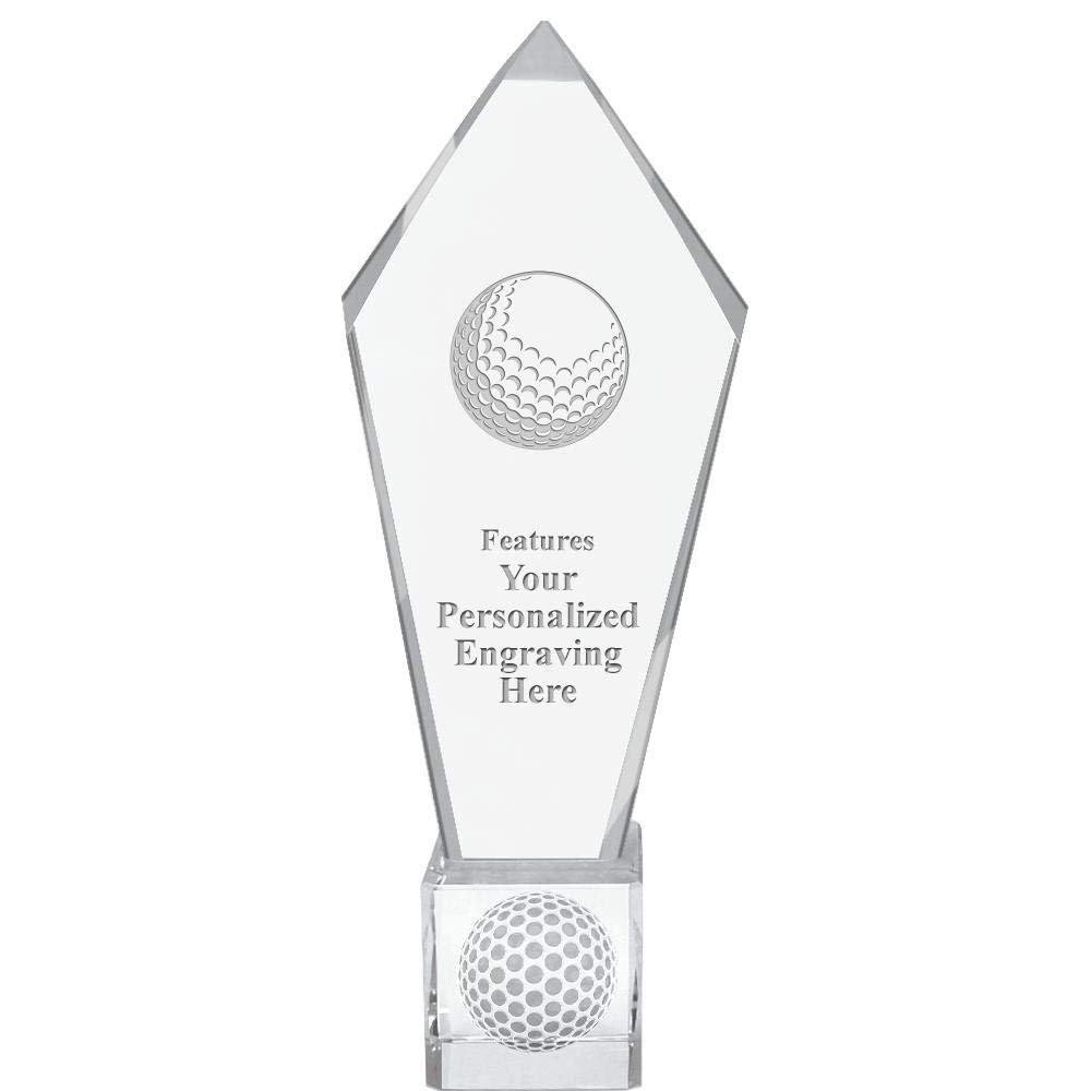 11" Personalized Golf Ball Ace Golf Crystal Trophy, Real Crystal Golf Ball Award, Engraving Included, Prime