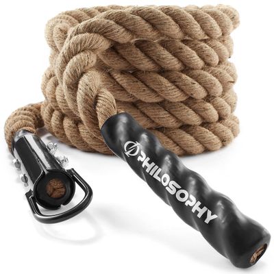 Philosophy Gym 15 FT. Indoor/Outdoor Exercise Climbing Rope - 1.5 Inch Diameter