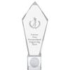11" Personalized Golf Swing Female Wreath Ace Golf Crystal Trophy, Real Crystal Golf Swing Female Wreath Award, Engraving Included, Prime view 1
